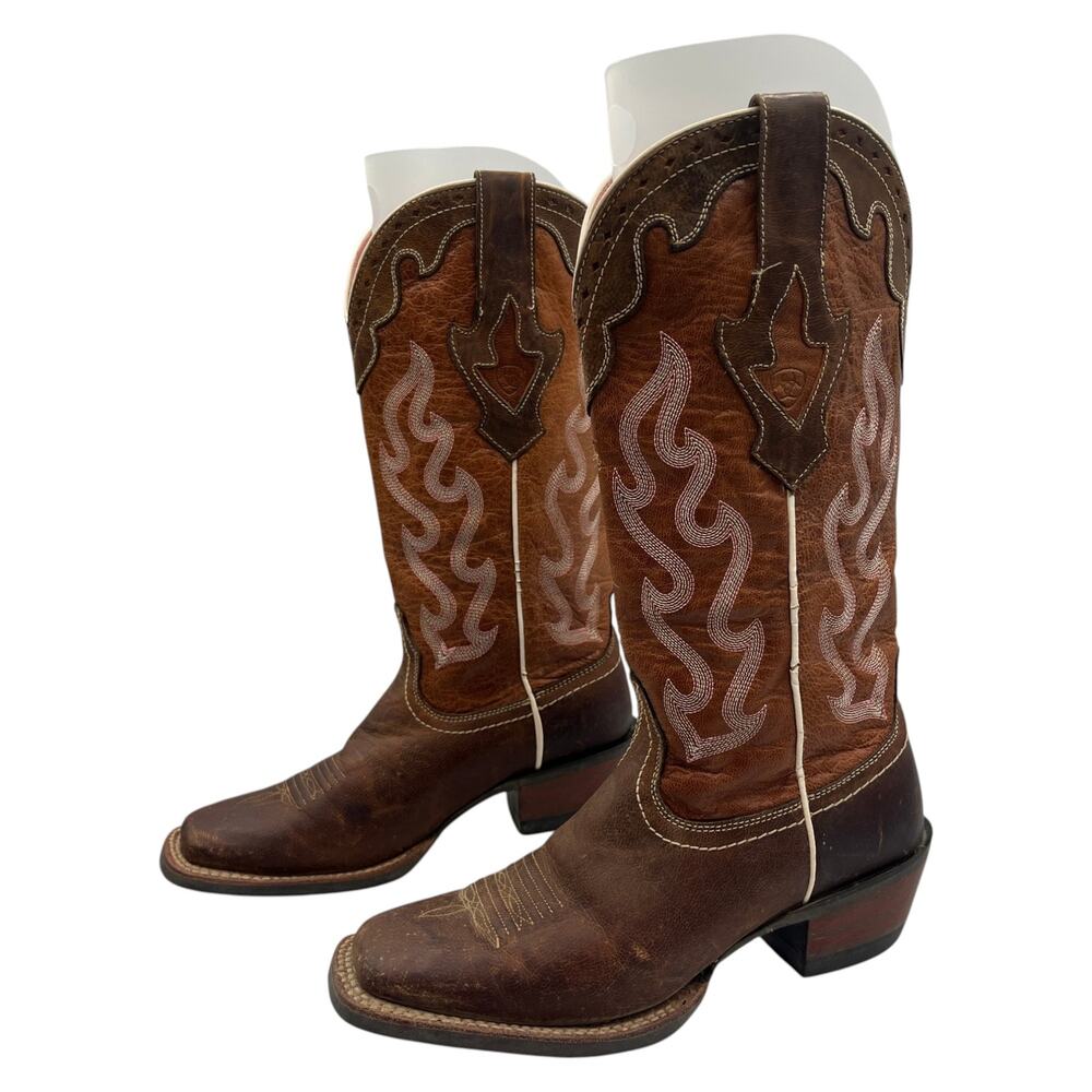 Ariat Cowboy Western Boots Crossfire Caliente Square Toe Brown Women's Size 6 B - Picture 5 of 11